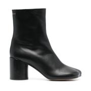 MM6 Maison Margiela Svarta Läderankelstövlar Black, Dam