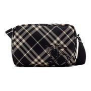 Burberry Svart Calico Crossbody Väska Black, Herr