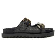 Guess Svarta Slip-On Sandaler med Gummisula Black, Dam