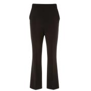 Max Mara Hög midja svarta flare byxor Black, Dam