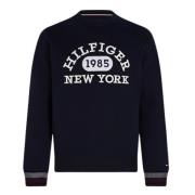 Tommy Hilfiger Broderad Logotyp Crew Neck Sweatshirt Blue, Herr