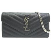 Yves Saint Laurent Vintage Pre-owned Laeder plnbcker Black, Dam