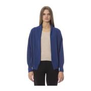 Baldinini Trendig Cardigan med Metall Monogram Blue, Dam