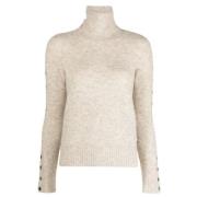 Isabel Marant Beige Turtleneck Pullover Långa ärmar Beige, Dam