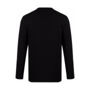 Tom Ford Svart Henley Bomull Stretch Jersey Black, Herr