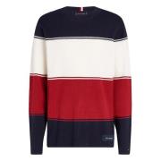 Tommy Hilfiger Färgblock Crew Neck Tröja Multicolor, Herr