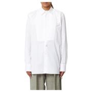 Plan C Modern Tuxedo Skjorta White, Dam