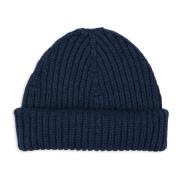 Gallo Blå Ribbad Beanie Mössa Unisex Blue, Unisex