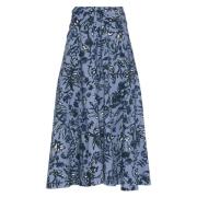 Altuzarra Blå Shibori Blomma Midi Kjol Blue, Dam