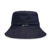 Ganni Denim bucket hat Blue, Dam