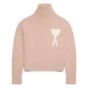 Ami Paris Alpaca Turtleneck Sweater Rose Pink, Herr