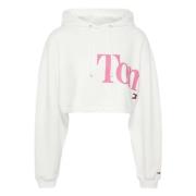 Tommy Jeans Hoodie White, Dam