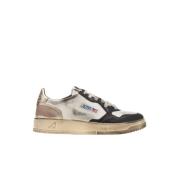 Autry Vintage Medalist Läder Sneakers i Vit, Guld, Svart Multicolor, D...