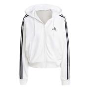 Adidas 3 Stripes French Terry Hoodie White, Dam