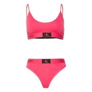 Calvin Klein Unline Bra Set Bikini Pink, Dam