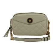 Versace Vit Lamm Crossbody Väska Beige, Dam