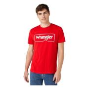 Wrangler Frame Logo Tee T-shirt Red, Herr