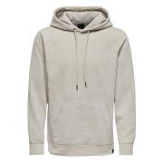 Only & Sons Reg Cord Hoodie Gray, Herr