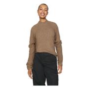 Pieces T-Neck Knit BC Sweater Brown, Dam