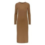 Pieces Kylie LS O-Neck Midi Dress Noos Klänning Brown, Dam