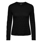 Pieces LS TOP Långärmad T-shirt Black, Dam