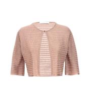 Antonino Valenti Lurex Cardigan Bolero 'Linda Carrara' Beige, Dam