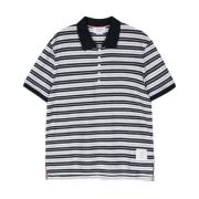 Thom Browne Blå Logo Patch Polo Skjorta Blue, Herr