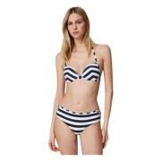 Twinset Randig Bikini Set med Prydnader Black, Dam