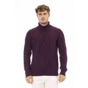 Alpha Studio Lyxig Lila Turtleneck Sweater Purple, Herr