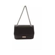 Pompei Donatella Lyxig Svart Läder Crossbody Väska Black, Dam