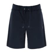 Boss Sportiga Bermuda Shorts med Logo Patch Blue, Herr