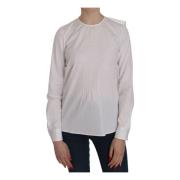 Dsquared2 Elegant Vit Bomull Crew Neck Top White, Dam