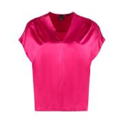 Pinko Silke Fuchsia Top Made in Italy Pink, Dam