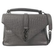 Yves Saint Laurent Vintage Pre-owned Laeder crossbodyvskor Gray, Dam