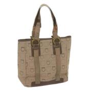 Salvatore Ferragamo Pre-owned Pre-owned Canvas handvskor Beige, Dam