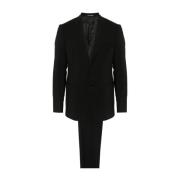 Emporio Armani Svart ullblazer och byxset Black, Herr