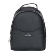 Armani Exchange Svart läder ryggsäck Casual Höst Vinter Black, Dam