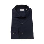 Bagutta Slim Fit French Collar Shirt Blue, Herr