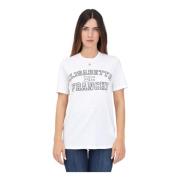 Elisabetta Franchi Vit Logo Print T-shirt Casual Stil White, Dam