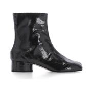 Maison Margiela Svarta Spegelläder Tabi Stövlar Black, Dam