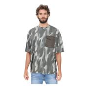 Armani Exchange Grön Camo Kortärmad T-shirt Multicolor, Herr