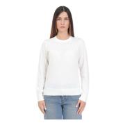 Armani Exchange Broderad Crewneck Tröja White, Dam