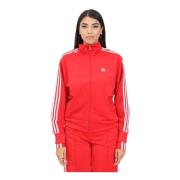 Adidas Originals Röd Adicolor Classics Dragkedja Sweatshirt Red, Dam