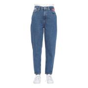 Tommy Jeans Blå Mom Fit Jeans Blue, Dam