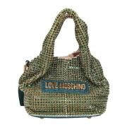 Love Moschino Smaragdgrön handväska med strass Green, Dam