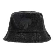 Palm Angels Svart Strass Bucket Hatt Black, Dam