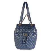 Chanel Vintage Pre-owned Laeder ryggsckar Blue, Dam