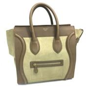 Celine Vintage Pre-owned Laeder handvskor Beige, Dam