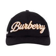 Burberry Logo Baseball Cap Navy Bomull Blue, Herr