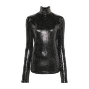 Isabel Marant Paljett Mock Neck Topp Black, Dam